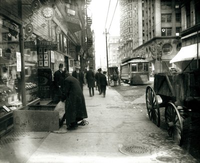 Sidewalk on Olive Street Looking West from Seventh Street by Unbekannt Unbekannt